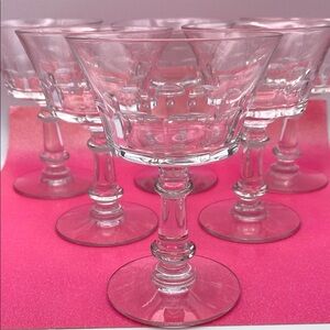 Rare Find Vintage Fostoria Set Of 6 Elegant Dolly Madison Pattern Blown Crystal